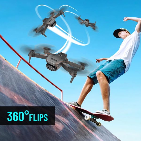 Mini Drone with Camera for Adults Kids, 1080P HD Foldable FPV RC Quadcopter with Upgrade Gesture Control, 90° Adjustable Lens, Headless Mode, 2 Batteries, Carrying Case, Altitude Hold, 3D Flip - Image 7