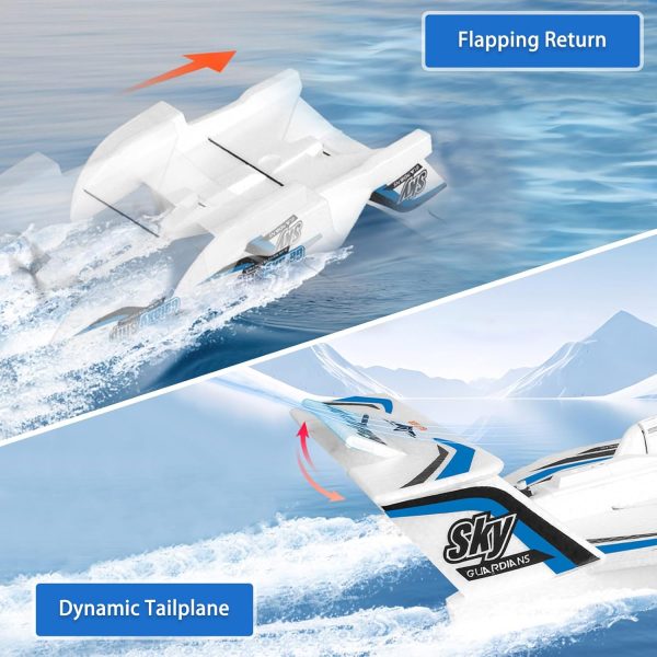 fisca Remote Control Airplane RC Amphibious Plane 2.4Ghz 3 Channel Foam Drone RTF Aircraft Take Off from Land and Water, with Gyroscope and 2 Batteries for Kids 14+ Years Old - Image 4