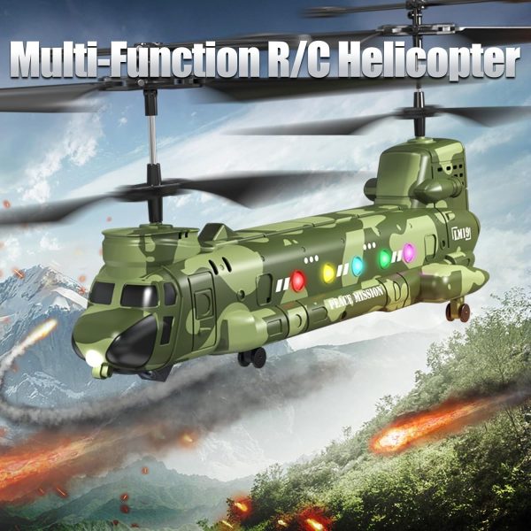 Chinook RC Helicopter，Remote Control Military Helicopter with Camera, Twin-Propeller with Altitude Hold, One Key take Off/Landing, Army RC Helicopter Toys for Boys and Military Fans - Image 6