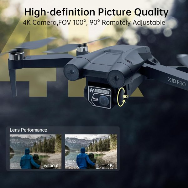 CHUBORY X10 PRO GPS Drone with Camera for Adults 4K UHD, 90 Min Long Flight Time,3280 FT Long Control Range, Auto Return, Follow Me, Brushless Motor, 5G FPV RC Quadcopter for Beginners( - Image 4