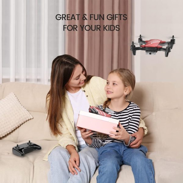 DEERC D20 Mini Drone for Kids with 720P HD FPV Camera Remote Control Toys Gifts for Boys Girls with Altitude Hold, Headless Mode, One Key Start Speed Adjustment, 3D Flips 2 Batteries, Red - Image 9