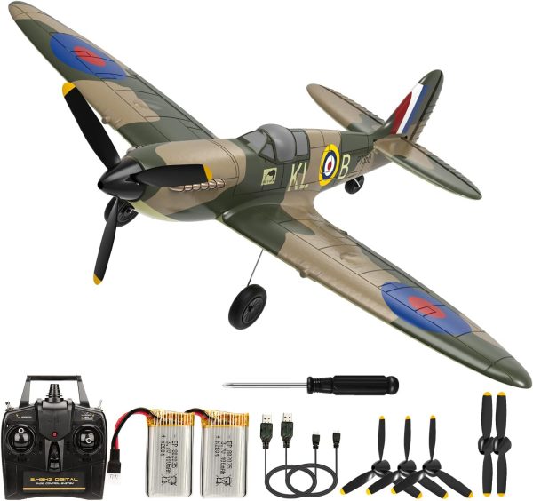 RC Plane Spitfire Fighter 2.4Ghz 4CH Remote Control Aircraft Ready to Fly for Adults Kids Airplane Radio Controlled Plane with Xpilot Stabilization System 761-12 - Image 2