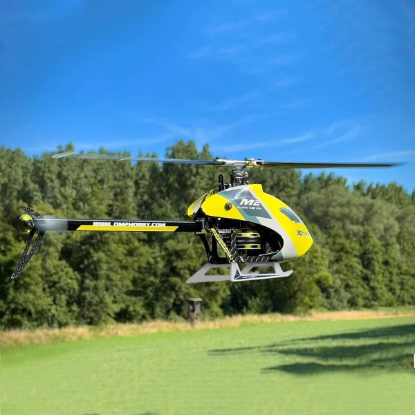 OMPHOBBY M2 EVO MK2 RC Helicopter for Adults Dual Brushless Motors Direct-Drive 6 Channel RC Helicopters Outdoor, Superior 3D Remote Control Plane Gifts Newly Upgraded Mini Drone PNP Yellow - Image 9