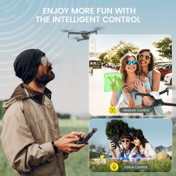 Holy Stone FPV Drone with 1080P HD Camera for Beginner Adults and Kids, HS280D Foldable RC Quadcopter with Brushless Motor, Optical Flow, Tap Fly, Voice Control, Gesture Selfie, 2 Modular Batteries - Image 5