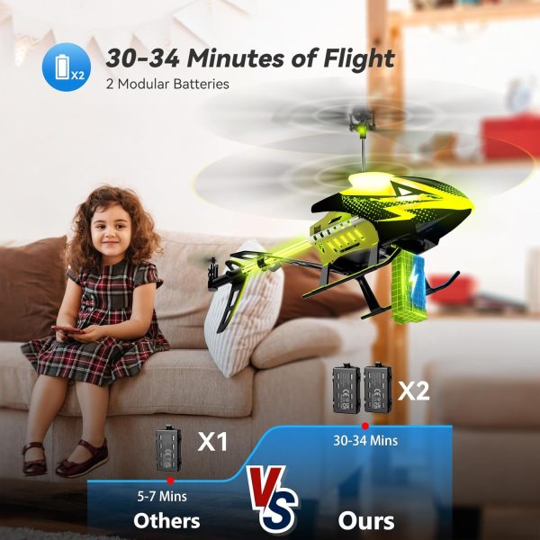 RC Helicopters Big Remote Control Helicopter for Kids Adults with 7+1 LED Light Modes, 30Mins Flight, Upgraded Altitude Hold,3.5 Channel, Easy Remote Helicopter Toys for Beginners Boys Girls - Image 6