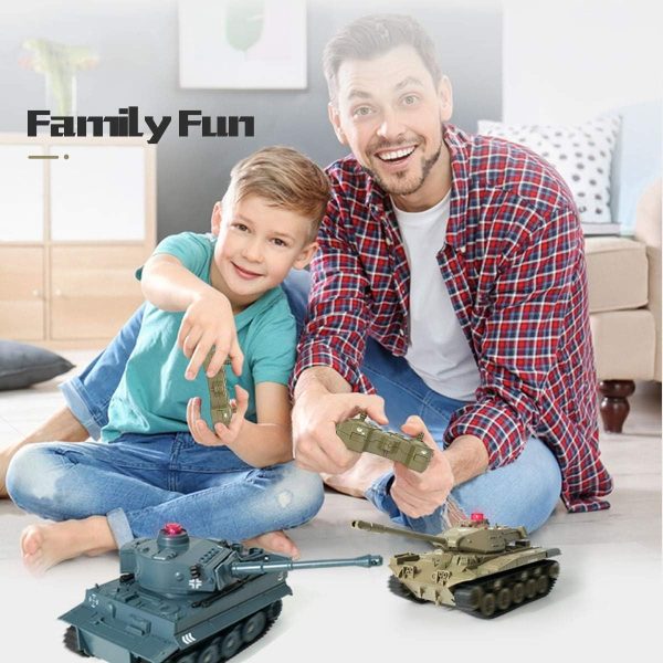 RC Tank Military Truck Vehicles RC Car 2.4Ghz Radio Controlled Military Battle Tank Toy 270°Rotational Realistic Sounds Electronics Hobby Toys for Kids Boys (Green) - Image 6