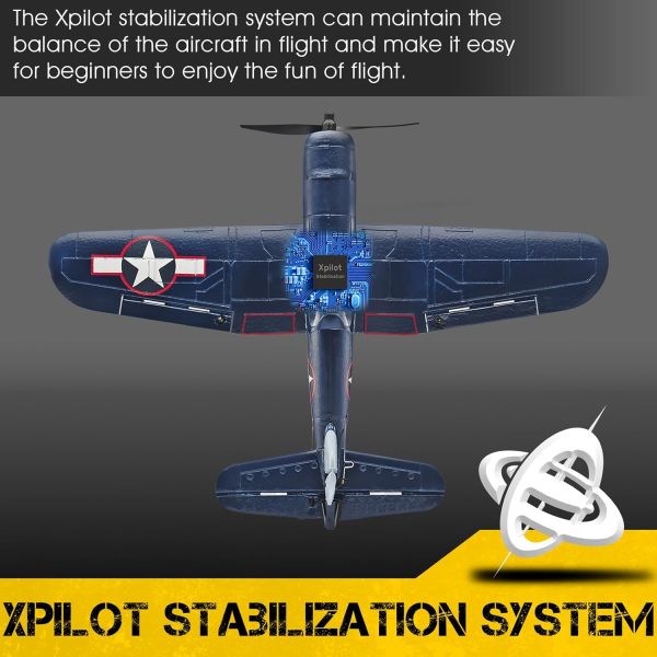 2023 New Upgrade F4U Corsair RC Plane 4 Channel RTF Remote Controlled Aircraft RC Airplane for Beginners Adult with Xpilot Stabilization System & One Key Aerobatic - Image 6