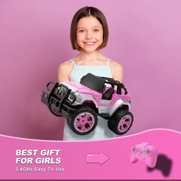 Remote Control Car for Girls, Pink RC Car with Doll and Sticker for Ages 6-10 Years Old Girls, 80 mins with Rechargeable Battery, 1:16 Scale 2.4Ghz, ,OX11S Perfect Christmas Birthday Gifts for Grils - Image 6