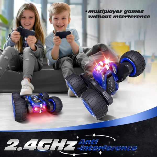 Tecnock Remote Control Car for Kids, 2.4GHz RC Car with Type-C Easy Charging, 4WD Double Sided 360° Rotates and Flips RC Stunt Car, Toys Gift for Boys and Girls - Image 6