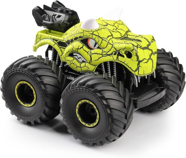 Threeking 1:18 Dinosaur RC Car Remote Control Cars Trucks Toy 4WD Off-Road Car Toys with Lights Spray Suitable for All Terrain Gifts Presents for Boys/Girls Ages 6+ Green - Image 3