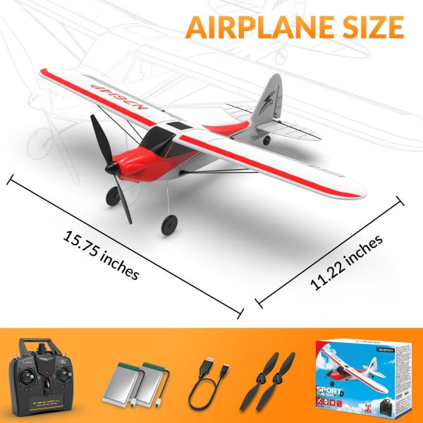 VOLANTEXRC RC Plane Trainer Sport Cub 4CH Remote Control Airplane with Prop Saver, 6-Axis Gyro Stabilizer & 3 Modes to Fly, Radio Controlled Aircraft RTF for Beginners, Kids and Adults (500mm,Red) - Image 9