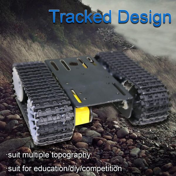 Premium Robot Tank Car Chassis TT02 for Arduino Raspberry Pie, Tracked Caterpillar Clawler by Microbit Python DIY STEAM, RC Robotic Platform with 2pcs DC TT Motor, Robotics Model for Remote Control - Image 5