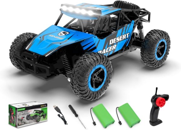 RACENT Remote Control Cars for Boys - 1:16 Scale 20kph Fast RC Truck All Terrain Off-Road Monster Truck Toy for Kids & Adults with 2 Rechargeable Batteries (Blue) - Image 2