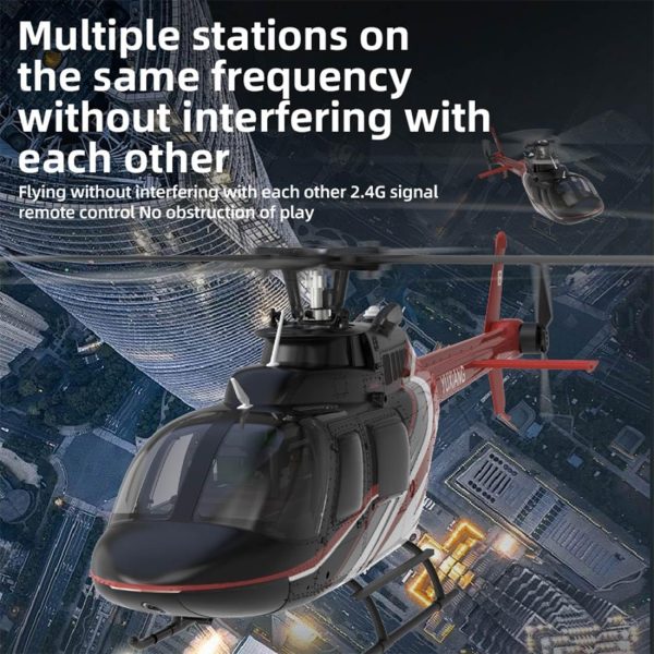 F08 Bell206 RC Helicopter for Adult, 1/27 Scale 6CH Brushless Direct-Drive Flybarless Helicopter Model with 6-Axis Gyro, 3D/6G RC Aircraft Model Toys (2 Batteries) - Image 6