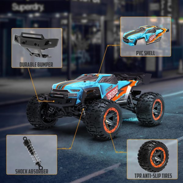 RACENT RC Truck 1:16 4x4 All Terrain RC Car 40KPH High Speed Remote Control Cars for Boys, Off-Road Monster Truck with 2.4Ghz Radio Control, 2 Batteries, Gifts for Kids Adults - Image 8