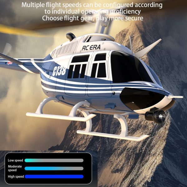 SOWOFA Remote Controlled Helicopter C138 Custom Color RC Helicopter Single Wing Without aileron 6CH 6-axis Gyroscope Height Hovering Adult Beginner 2 Batteries (Black) - Image 5