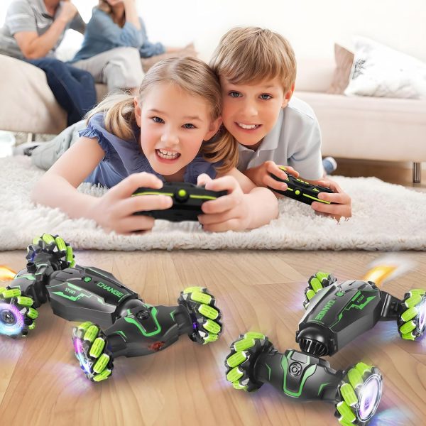 Remote Control Car RC Toys: - RC Drift Car Rechargeable Toy Cars with Light Music Gesture Sensing RC Stunt Car Transformer 360° Rotating Hand Controlled RC Car Christmas Birthday Gift for Boys 4-7 - Image 9