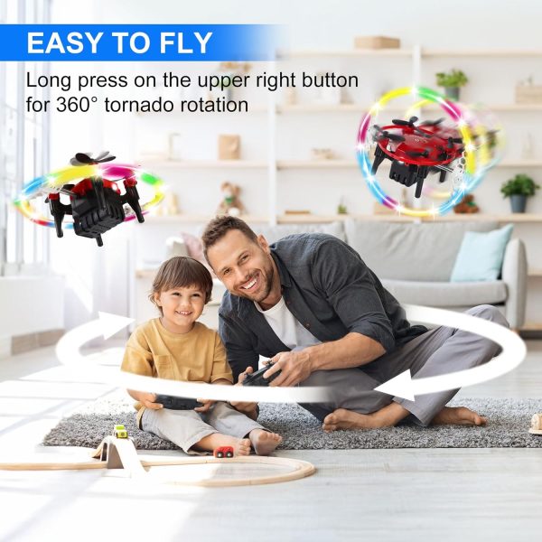 Mini Drones for Kids Beginners & Adults, RC Drone & Aurora Ball 2 in 1 Toy with One Key Take Off-Landing, 360° Spinning, Aurora Ball Mode, 2 Batteries, Quadcopter Fly Toy for Boy Girl Gifts - Image 6