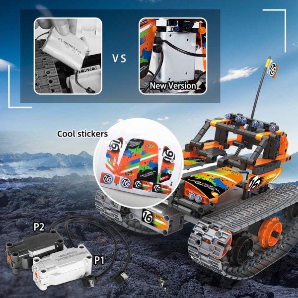 3-in-1 STEM Remote Control Building Kits - Tracked Car/Robot/Tank - 2.4Ghz Rechargeable RC Racer Toy Set Gift for 8-12 14 Year Old Boys and Girls Best Engineering Science Learning Kit for Kids 392pcs - Image 7