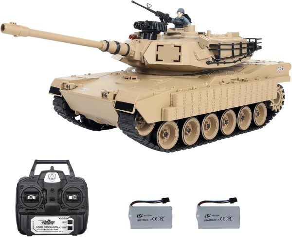 Remote Control Tank 1:18 M1A2 RC Tank 2.4G 15CH Main Battle Tank with Smoking and Vibration Controller Shoot BBS Airsoft Bullets Military Vehicle Toy for Kids and Adults - Image 2