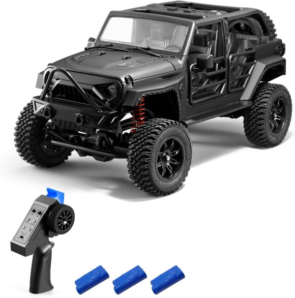 GoolRC RC Crawler, 1:12 Scale 4WD Remote Control Car, Off-Road Truck with Lights, 2.4Ghz RC Rock Crawler 4x4 All Terrain Car Kids Toy with 3 Battery - Image 2