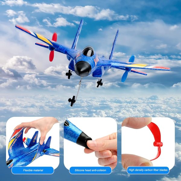 RC Plane Remote Control Glider Airplanes 2.4 GHZ 2 Channels, Easy to Fly RC Fighter, Remote Control Aircraft with Automatic Balance Gyro for Adult Kids Beginner - Image 5