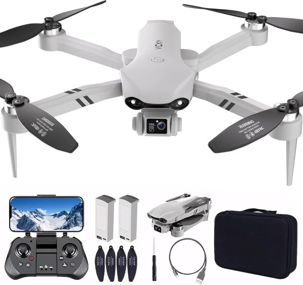 Drones with 2K HD Camera for Adults, GPS RC Drone Brushless Motor, 5G Wi-Fi Transmission, Smart FPV Foldable Quadcopter for Beginners, Auto Return, Follow Me, Waypoints, 25 Mins Flight Time - Image 2