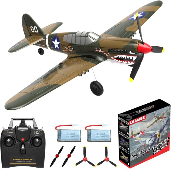 LEAMBE RC Plane 4 Channel Remote Control Airplane - Ready to Fly P-40 Warhawk RC Airplane for Beginners Adult with Xpilot Stabilization System & One Key Aerobatic - Image 2