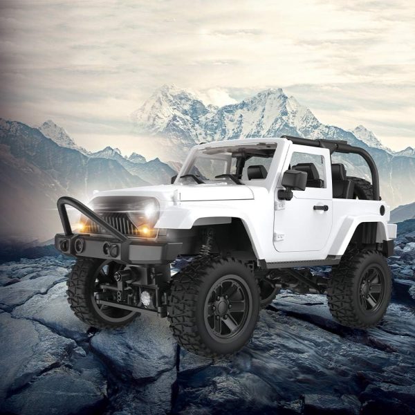 GoolRC F2 RC Car, 1/14 Scale 2.4GHz Remote Control Car, 4WD 30km/h High Speed Racing Car, All Terrains Off Road RC Monster Vehicle Truck Crawler with LED Light for Kids and Adults (White Convertible) - Image 6