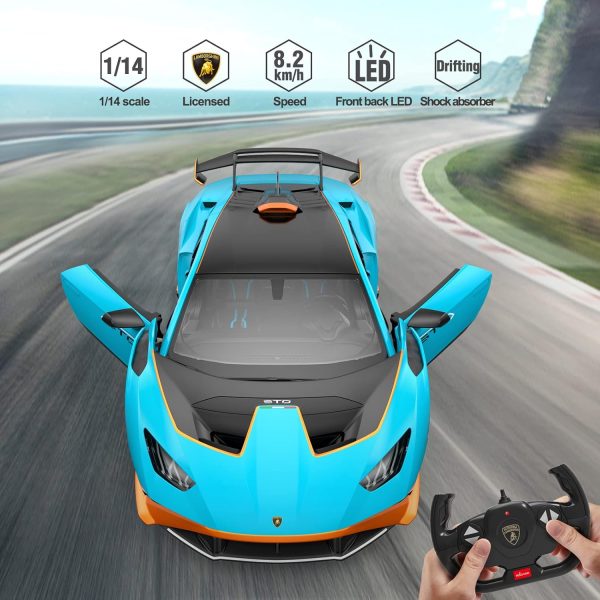 RASTAR Lamborghini RC Car R/C 1/14 Lamborghini Huracán STO Model Car Blue Lamborghini Toy Car 2.4Ghz Remote Control Car for Boys 8-12 - Image 4