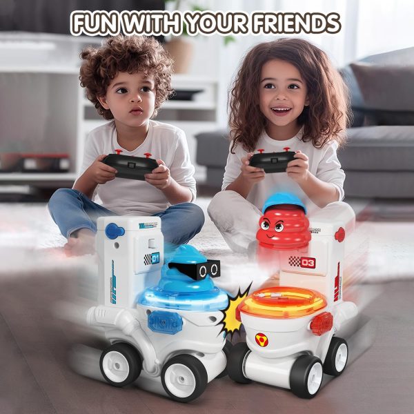 Remote Control Car Toys Set of 2 for Kids Rechargeable RC Car Ejecting Bumper Car with LED Light & Music Effects RC Vehicle Birthday for Kids Age 3 4 5 6 7 8+ Family Interaction - Image 4