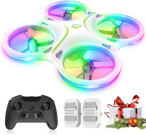 Drones for kids 8-12, Drone for Kid and Beginner, Drone with Led Light, Small Indoor Rc Drone with 360 Flip, 2 Batteries, One Key Take Off Landing, Kids Flying Toy Gift for Boy and Girl - Image 2