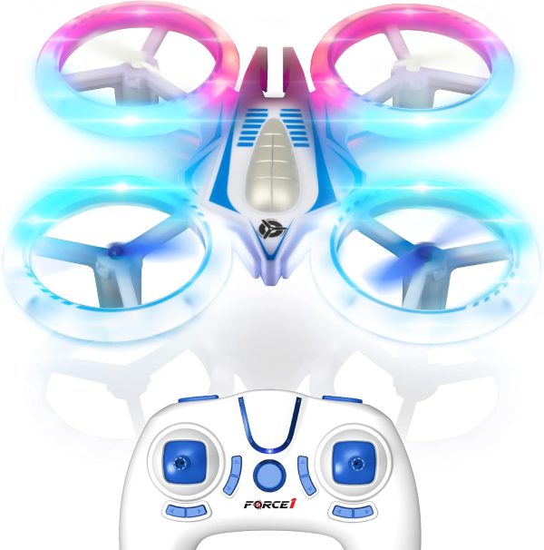 Force1 UFO 4000 Mini Drone for Kids - LED Remote Control Drone, Small RC Quadcopter for Beginners, 2.4GHz Remote Control, 360 Flips, 2 Speed UFO Drone, 2 RC Drone Toy Batteries, Flying Drones for Kids - Image 2