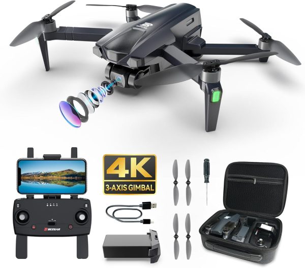 BEZGAR BD901 Drones with Camera for Adults 4K Long Range - Foldable Mini Drone with 4K Video, 3-Axis Gimbal, 3KM Transmission, 23 Mins Flight Time, Return To Home, Follow Me, Hobby RC Quadcopters - Image 2