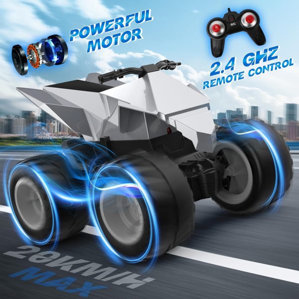 Remote Control Car for Kids, 1:14 RC Cybertruck Motorcycle,All-Terrain Rc Truck Motorbike for Boys and Girls Age 3+ - Image 4