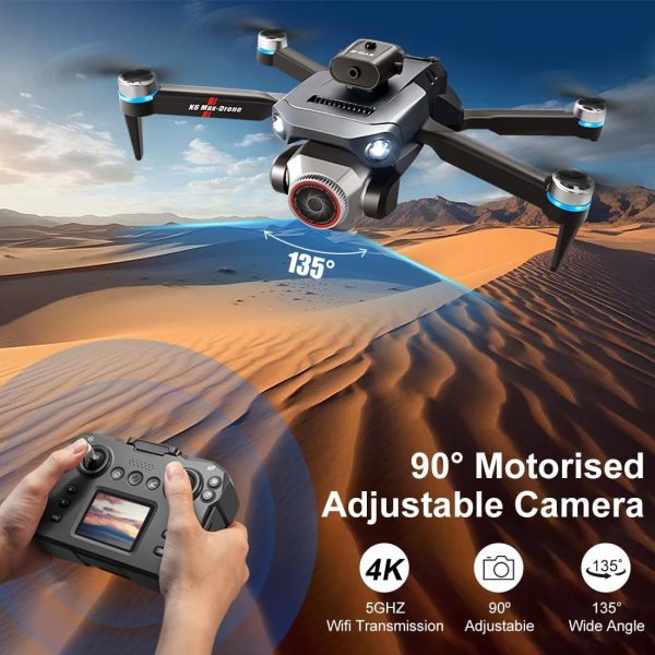 Drones with 4k Ultra-wide Camera,Real-time Vision Screen Handle,Foldable WiFi FPV Drone, RC Quadcopter with Brushless Motor, Optical Flow, Altitude Hold,2 Batteries - Image 3