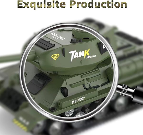 ele ELEOPTION Remote Control RC Tank with Rotating Turret and Sound Tank Toy Gift for Kids Boys Girls 3-8 Years Army Tanks Military Vehicles Toys - Image 8