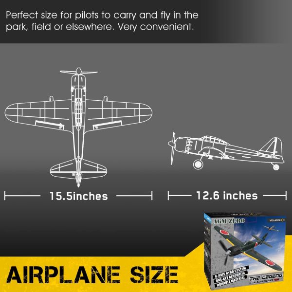 RC Airplane 4 Channel Romote Control Airplane Ready to Fly Zero Fighter 2.4Ghz RC Plane for Beginners,Kid,Adults with 6-Axis Gyro Stabilizer& One Key Aerobatic - Image 9