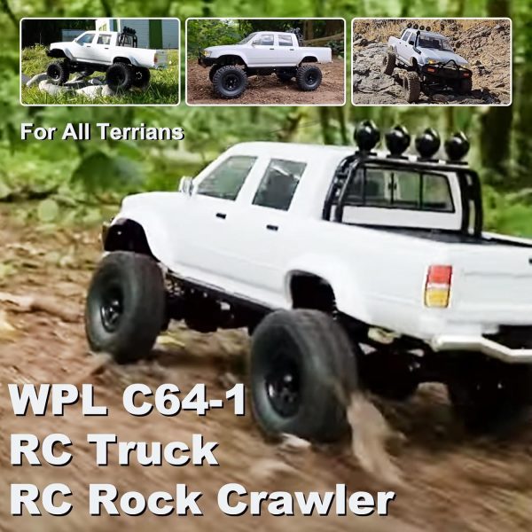 Skymaker WPL C64-1 RC Car 1:16 Hailax 2.4G 4WD Remote Control Pick-up Truck RC Rock Crawler RC Truck 4x4 Off-Road Vehicle Mode 260 Motor New Gearbox Two Batteries for Adult RC Hobby - Image 3