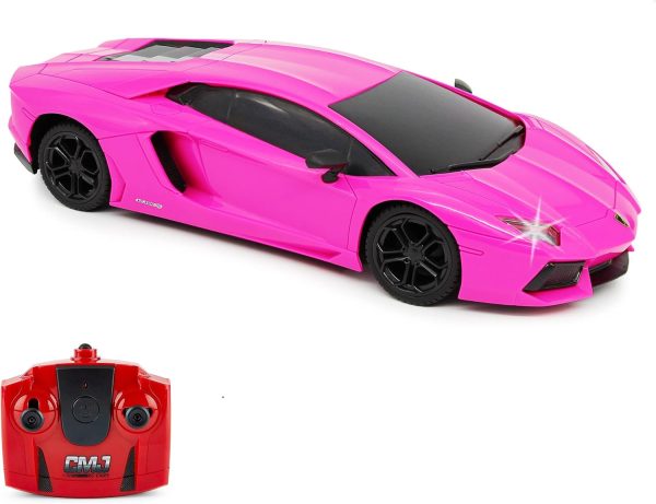 CMJ RC Cars Lamborghini LP700-4 Remote Control RC Car Officially Licensed 1:24 Scale Working Lights 2.4Ghz. Great Kids Play Toy Auto (Pink) - Image 2