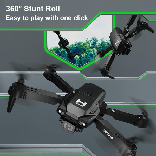 Mini Drone with Camera for Adults Beginner Kids, 1080P WiFi FPV, Foldable, 2 Batteries, One-Click Take Off/Landing, Altitude Hold Black - Image 6