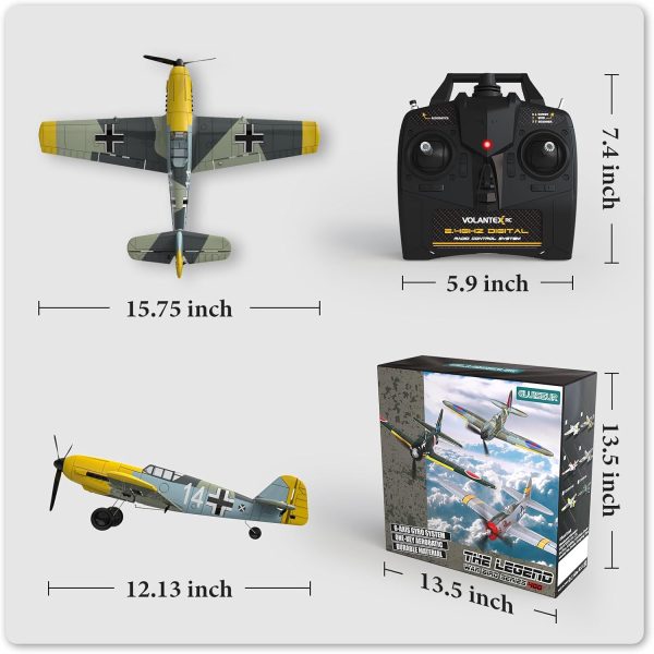 RC Plane 4 Channel Remote Control Airplane - Ready to Fly BF-109 RC Airplane for Beginners Adult with Xpilot Stabilization System & One Key Aerobatic - Image 9