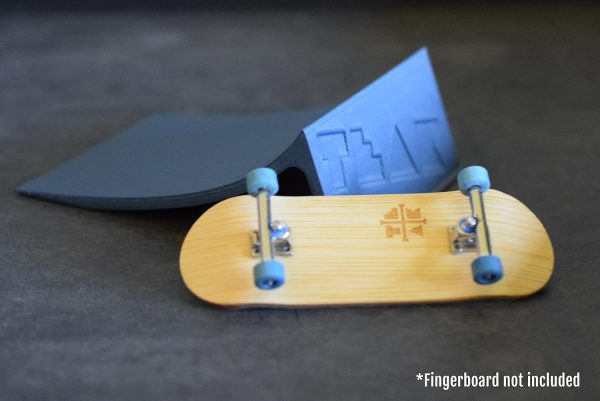 Teak Tuning Fingerboard Poly Launch Kicker Ramp - 4.5" Long, 3" Wide, 1.5" Tall - Fingerboard Obstacle in Blue Steel Colorway - Image 8