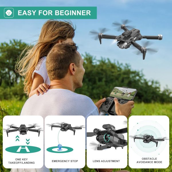 4k Drone for Kids,360 Flips,Headless Mode,Emergency Stop,Carrying Case,One Key Start,2 Batteries-Wireless Toys for Boys and Girls - Image 4