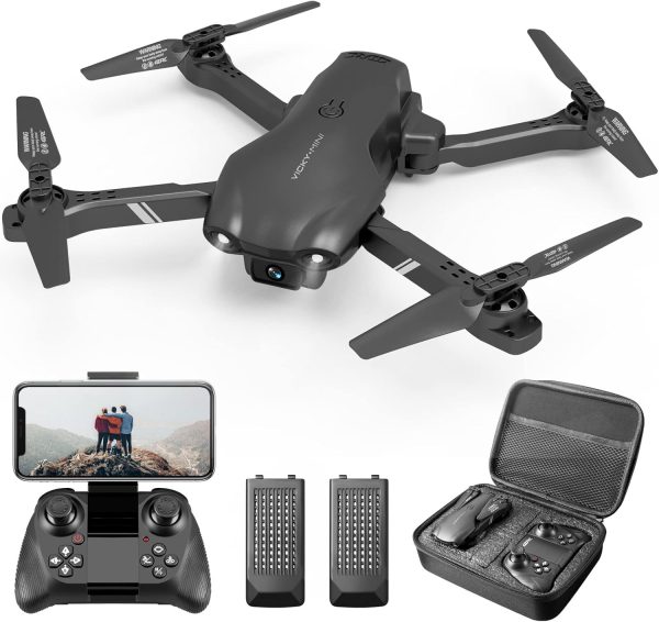 DRONEEYE 4DV13 Drone with 1080P HD FPV Camera for Kids Adults, Mini RC Quadcopter for Beginners boy Toys Gift,Waypoint Functions,Altitude Hold, Gesture Selfie,3D Flips,2 Batteries,Black - Image 2