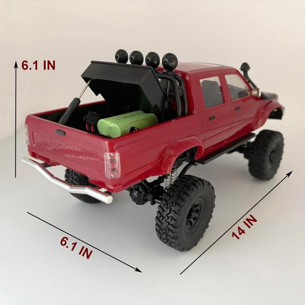 RC Rock Crawler 4x4 RC Truck 1/16 Scale RC Crawler WPL C64-1 Remote Control Truck Off Road RTR All Terrain 260 Motor 2.4GHz Fully Proportional Upgraded Chassis Hobby Vehicle for Adult - Image 7