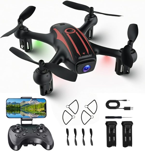 Drones for Kids 8-12, Drone with Camera 1080P for Kids Adults, FPV Drone with 2 Batteries, Mini Drone Gesture Photo, Wifi RC Quadcopter, 3 Speed Mode, 3D Flips, Altitude Hold, Kids Drones for Boys - Image 2