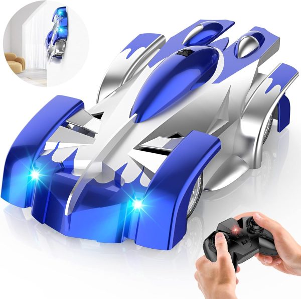 Wall Climbing Remote Control Car, 360° Rotating Dual Mode RC Stunt Car, Toys for 3 Year and up Old Boy, Rechargeable Toy Car with Headlight, Christmas Birthday Gifts-Blue - Image 2