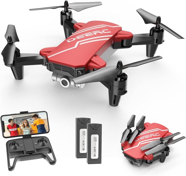 DEERC D20 Mini Drone for Kids with 720P HD FPV Camera Remote Control Toys Gifts for Boys Girls with Altitude Hold, Headless Mode, One Key Start Speed Adjustment, 3D Flips 2 Batteries, Red - Image 2