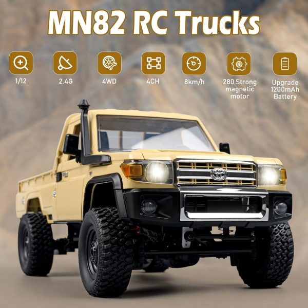 1/12 RC Crawler MN82 RC Car RC Rock Crawler RC Truck 4x4 with 3 Upgraded 1200mah Battery 2.4GHz Remote Control Truck 4WD Off-Road Pick-up Truck RTR 280 Strong Magnetic Motor - Image 6